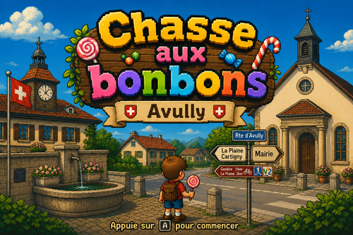 Capture du jeu Chasse aux bonbons, réalisé pour la commune d'Avully