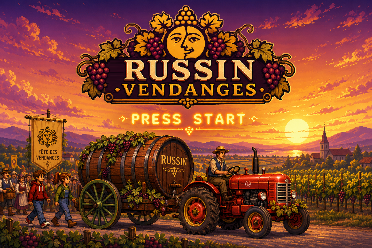 Écran-titre du jeu Fête des Vendanges de Russin